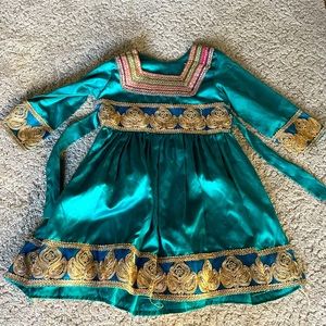 Green girl dress